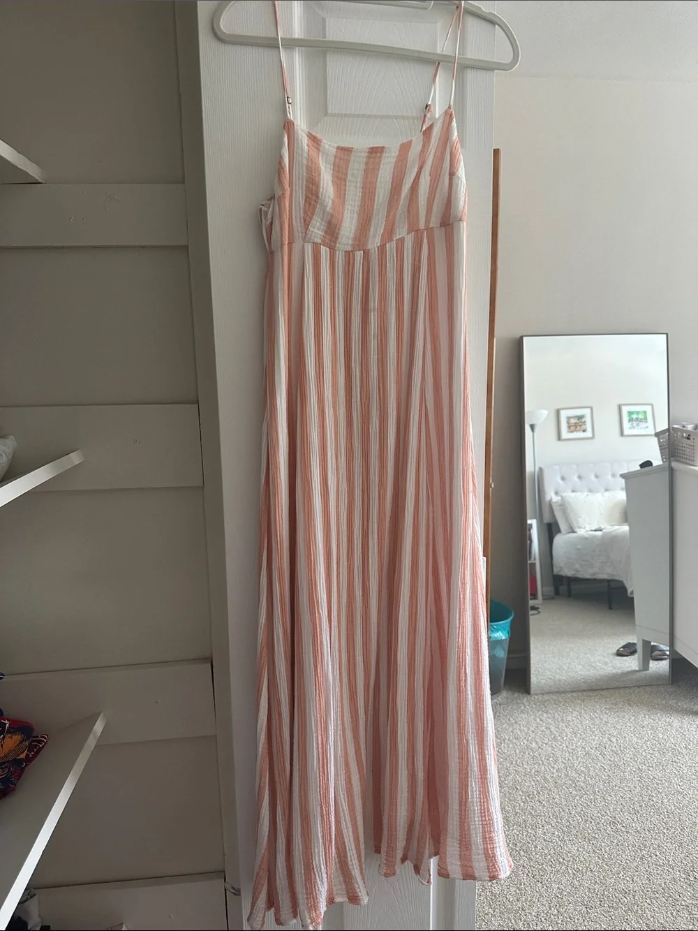 Abercrombie Striped Peach and White Maxi Sundress